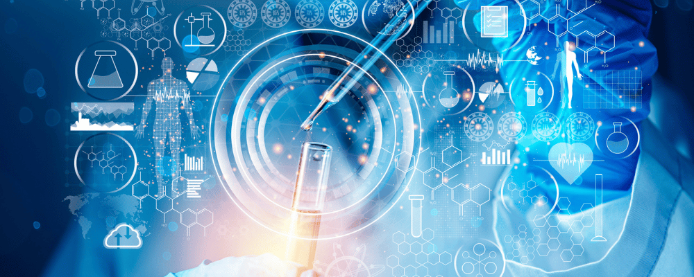 Konzept der Genforschung und Biotechnologie