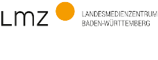 Link zum Internetauftritt des Landesmedienzentrums Baden-Württemberg (LMZ); Logo: auf der linken Seite die Buchstaben „Lmz“ in Fettschrift; in der Mitte ein orangefarbener Kreis; auf der rechten Seite auf zwei Zeilen verteilt „Landesmedienzentrum Baden-Württemberg“ in Großbuchstaben