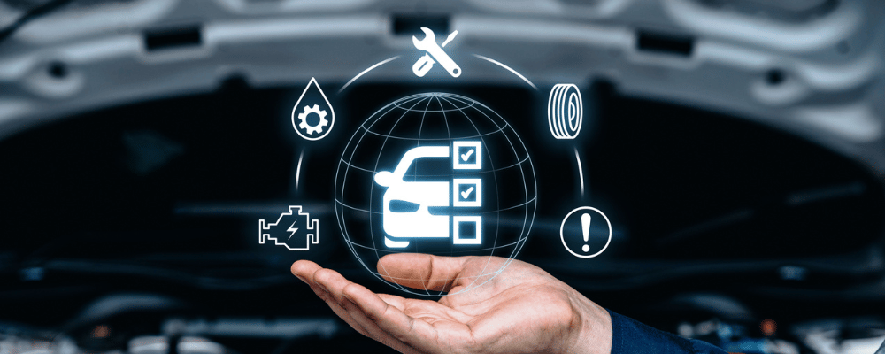 Autoservice in einer WErkstatt