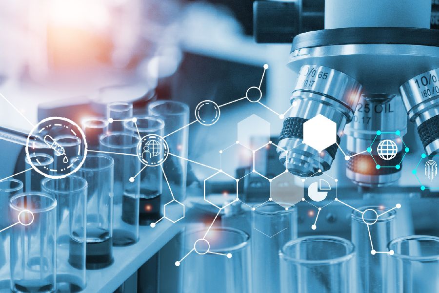 Geräte im Labor für die Forschung. Per Klick gelangen SIe zur Unterseite Chemie , Physik und Biologie